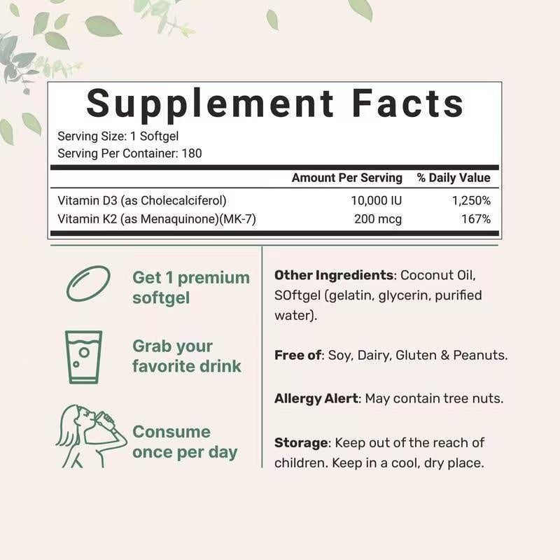 NovaraLabs™ Vitamin D3 + K2 Capsules