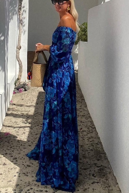 Calista | Robe Maxi Fleurie À Épaules Dégagées